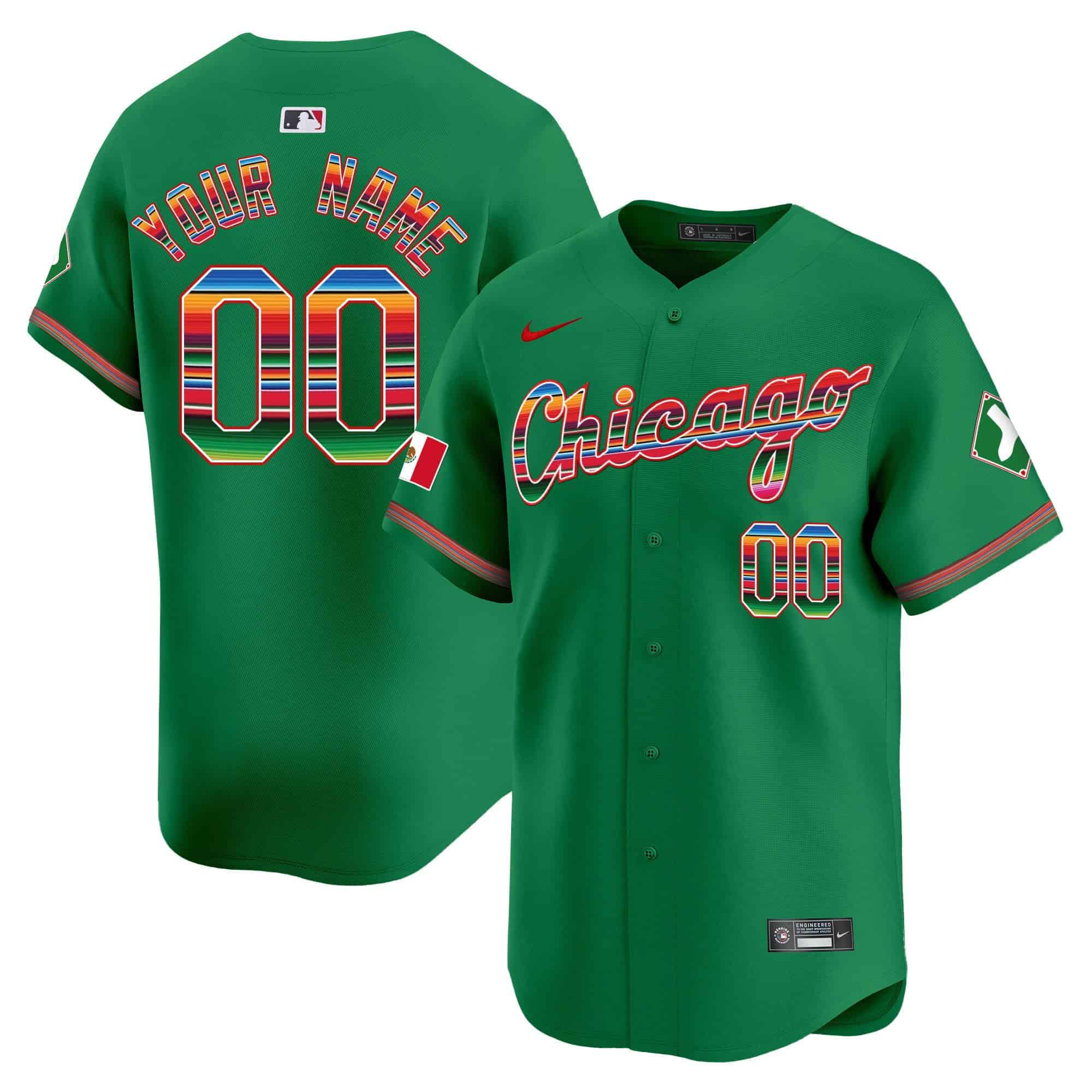 Men Chicago White Sox Green Nike 2024 Mexico Vapor Premier Limited Custom MLB Jersey style 1